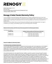Renogy X Solar Panels Modules High-Efficiency Warranty Policy